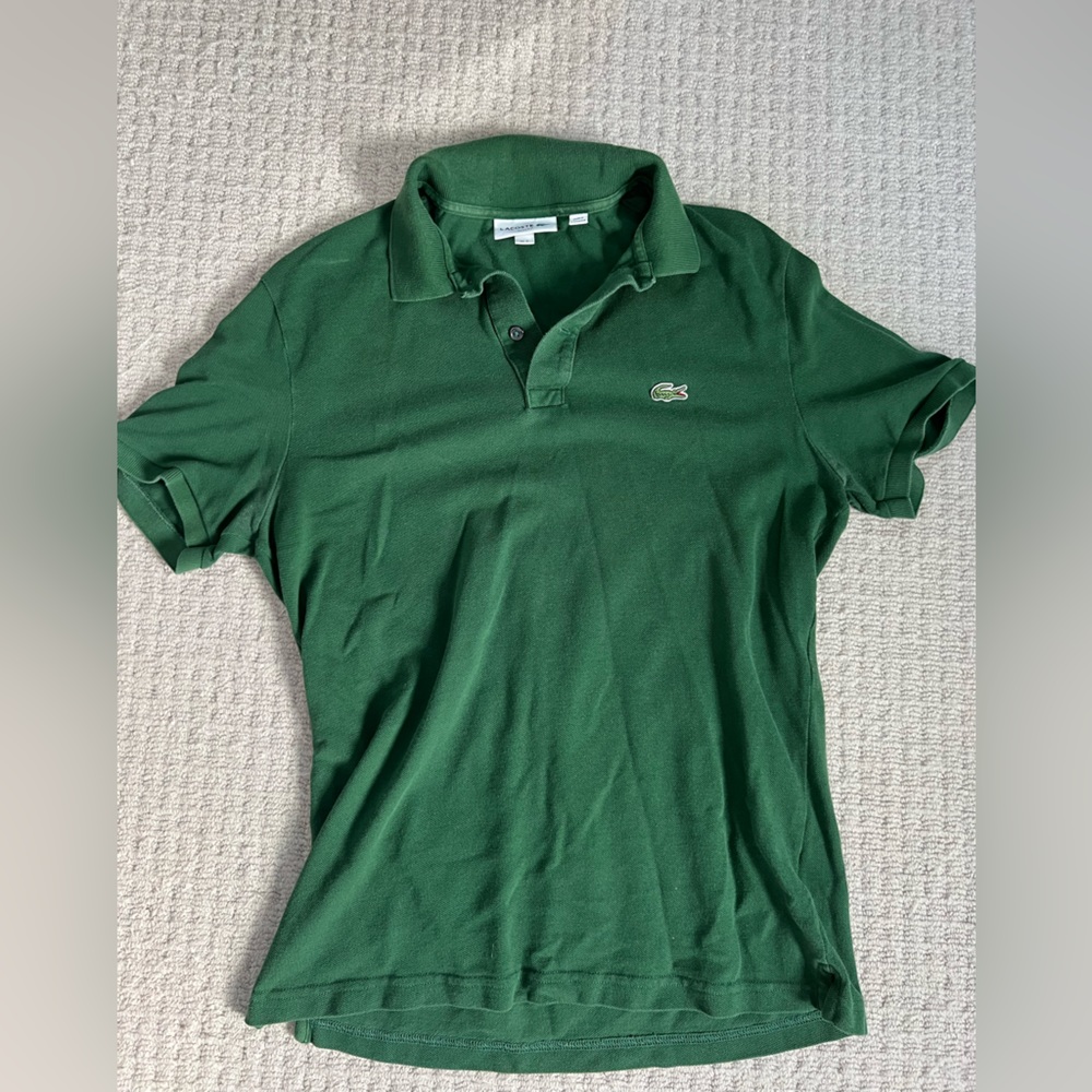 Lacoste green polo shirt, slim fit, medium